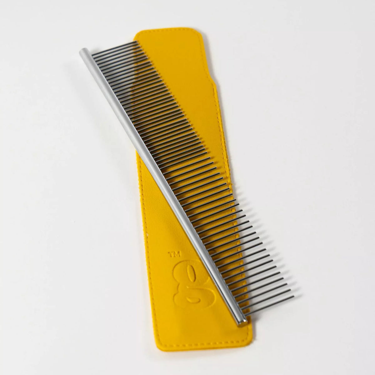 Goodles Everyday Grooming Comb with vegan leather case for dogs