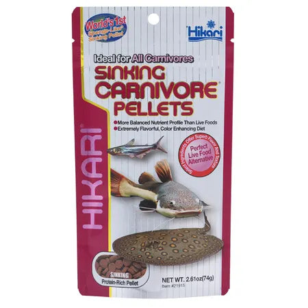 Hikari Sinking Carnivore fish food pellets pack, 74g