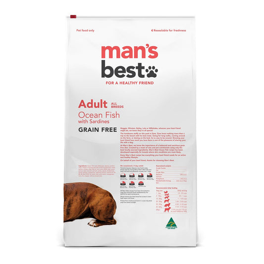 Man's Best – Adult Dog – GRAIN FREE – Ocean Fish with Sardines