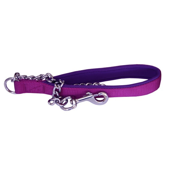 Beau Pets purple chain dog lead with neoprene handle