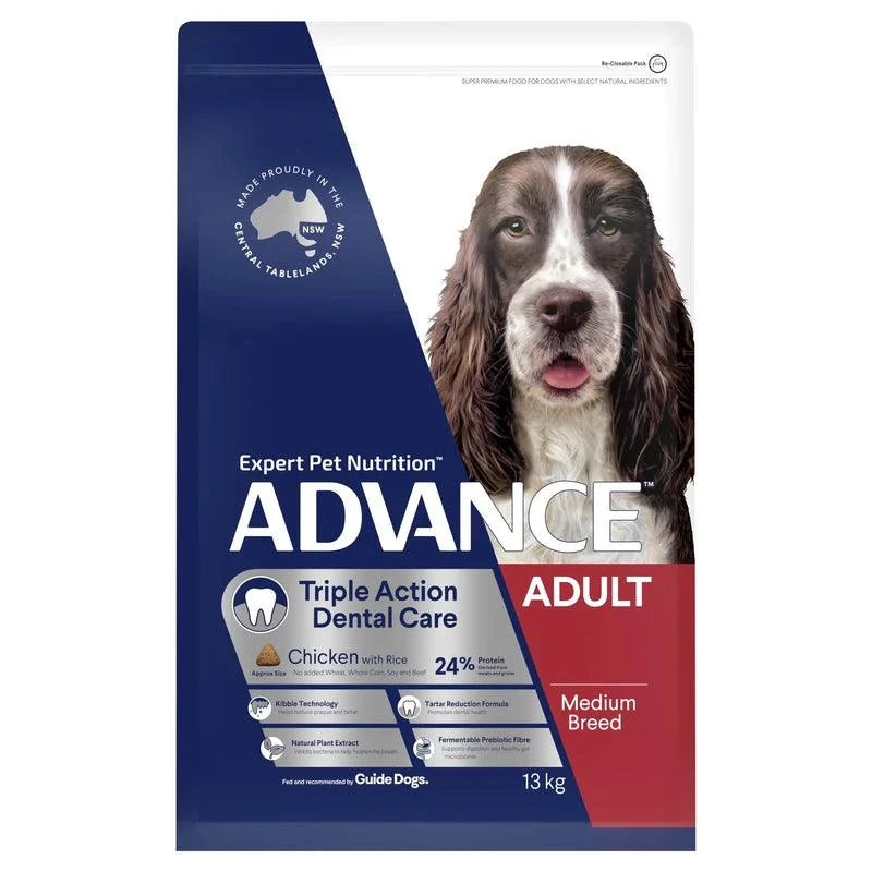 Advance Adult Dry Dog Food for Medium Breed and Triple Action Dental Care
