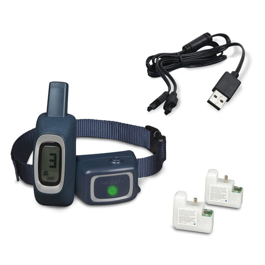 PetSafe Remote Spray Trainer components including cartridges and charging cord