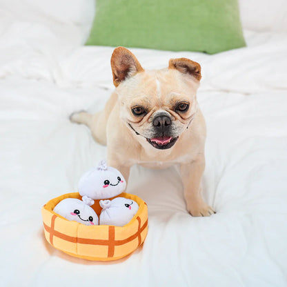 Hugsmart Food Party Soup Dumplings Dog Toy Set