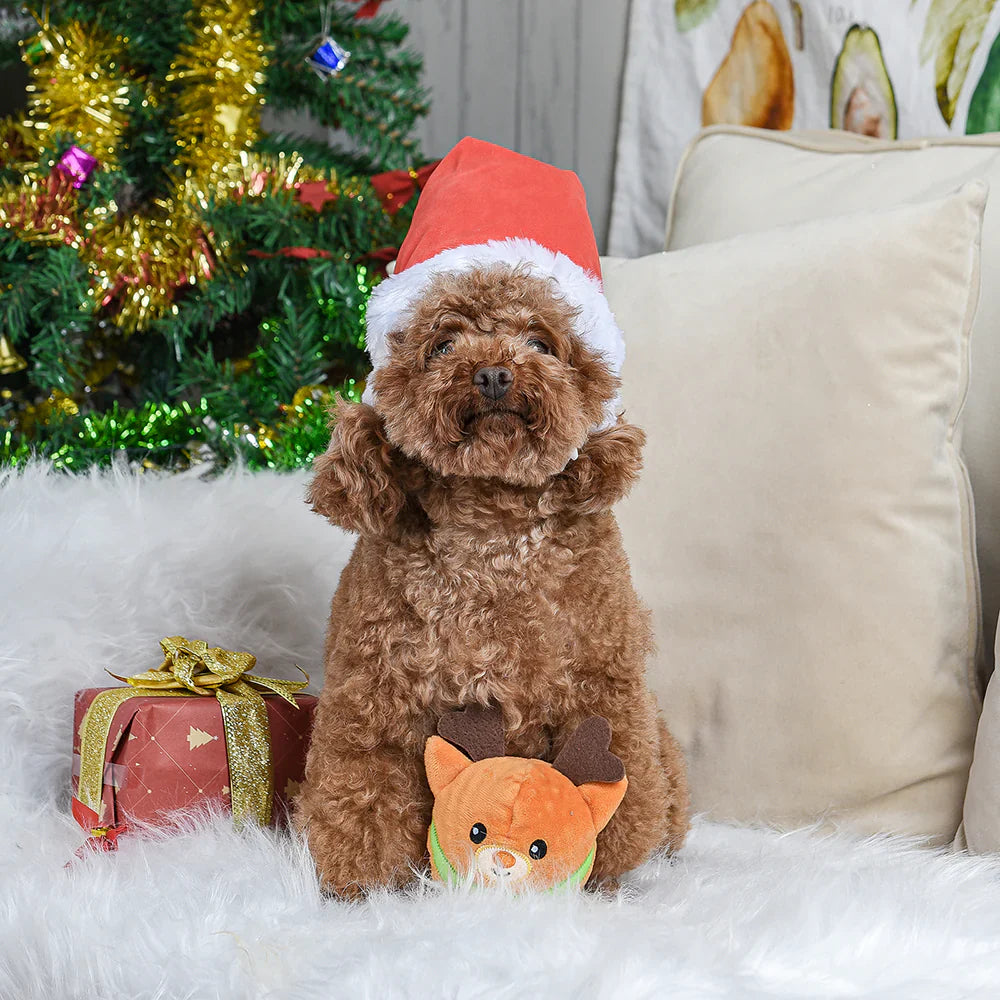 Happy Woofmas – Super Ball Reindeer Dog Toy
