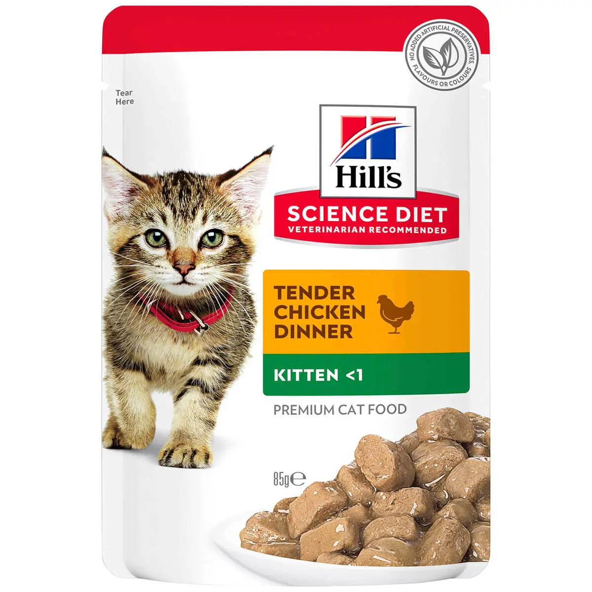 Hill’s Science Diet Kitten Chicken wet food pouch nutrition panel