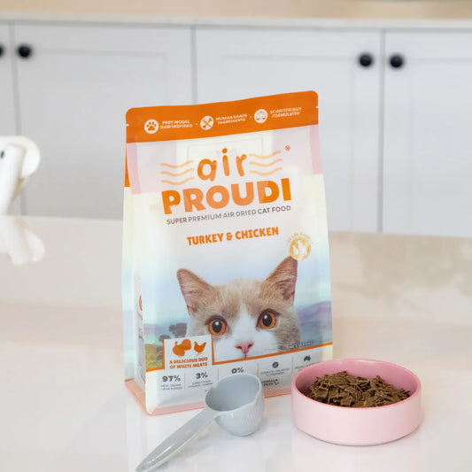 Proudi - Air Dried Cat Food Turkey & Chicken Super Premium High Protein Diet