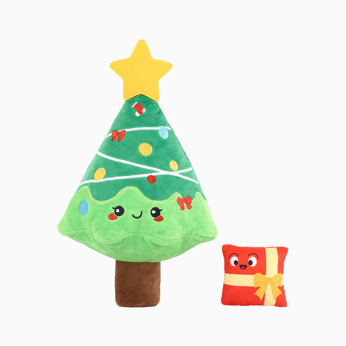 Hugsmart Happy Woofmas Christmas Tree dog toy front view