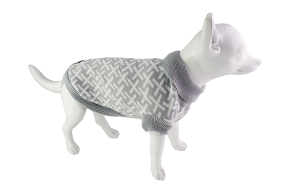Dan & Sam Grey Kisses dog jumper, front view