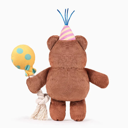 Hugsmart Yappy Birthday Party Bear Dog Toy side view