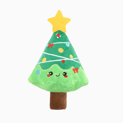 Hugsmart Happy Woofmas Christmas Tree dog toy with exterior torn open