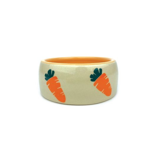 Pipsqueak ceramic carrot bowl, front view