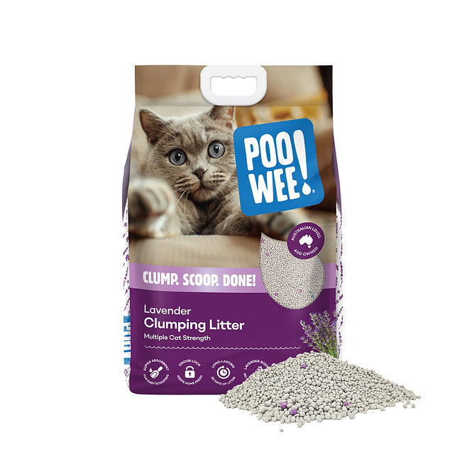 PooWee Lavender Clumping Litter bag back
