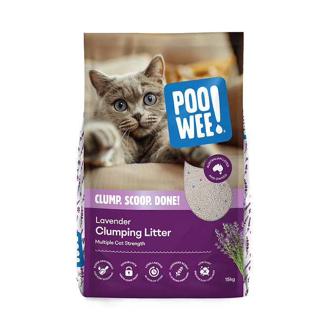 PooWee Lavender Clumping Litter bag front