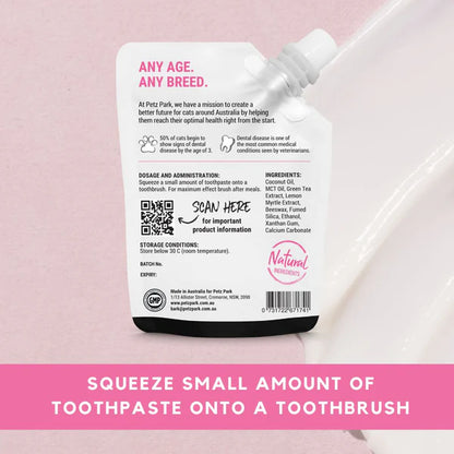 PetzPark Toothpaste for Cats being applied to a toothbrush