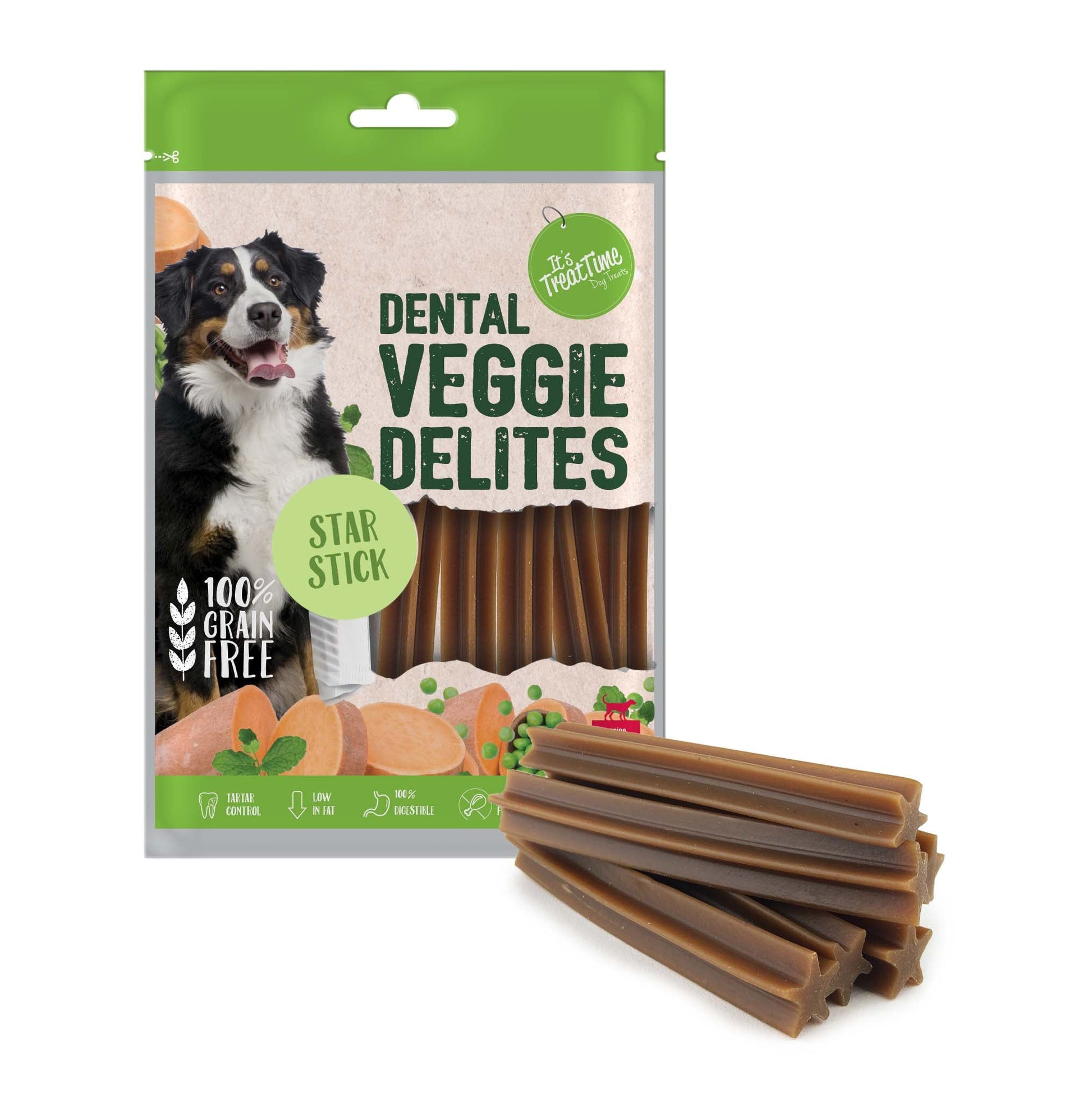 It's Treat Time – Dental Veggie Delights – Star Stick