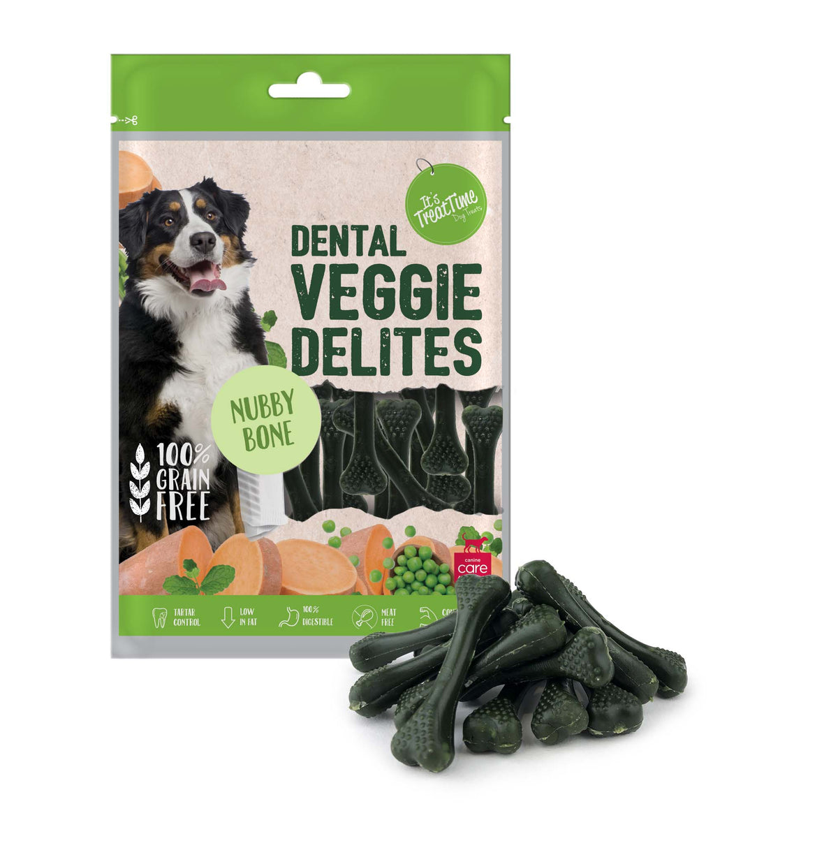 It's Treat Time Nubby Bones dental dog treats packaging