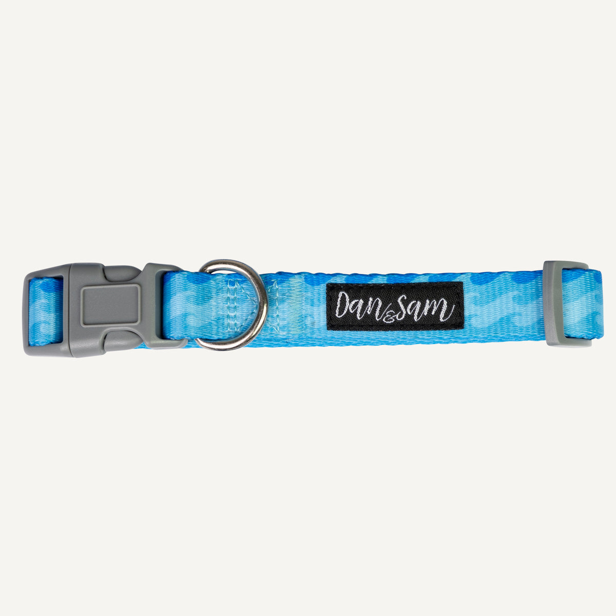 Dan & Sam Coastal print dog collar with beach-inspired design