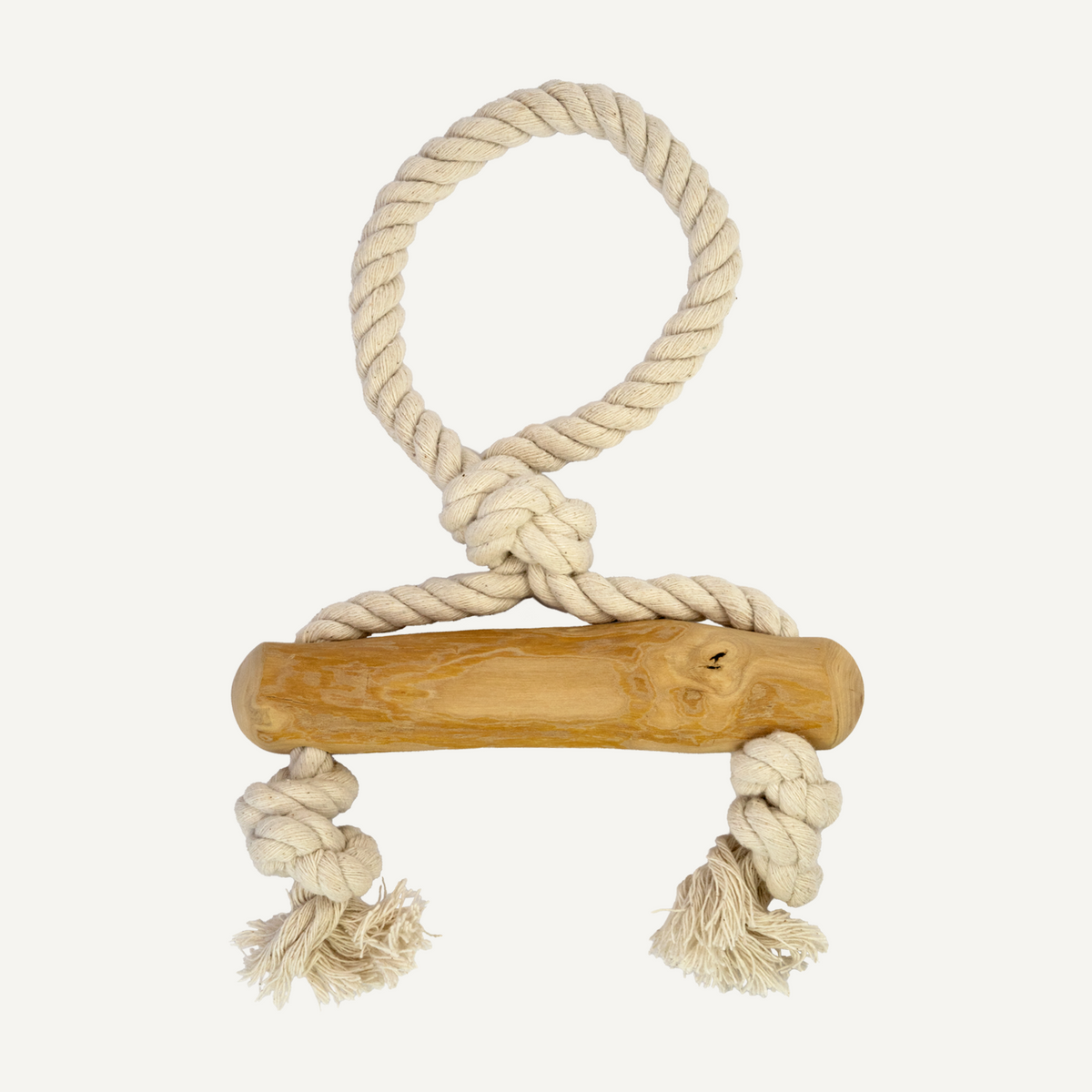 Dan and Sam Trapeze Coffee Wood Rope Toy for dogs