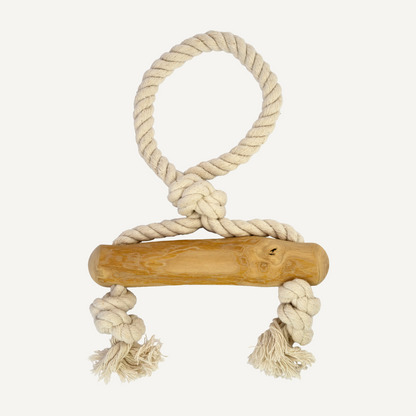 Dan and Sam Trapeze Coffee Wood Rope Toy for dogs