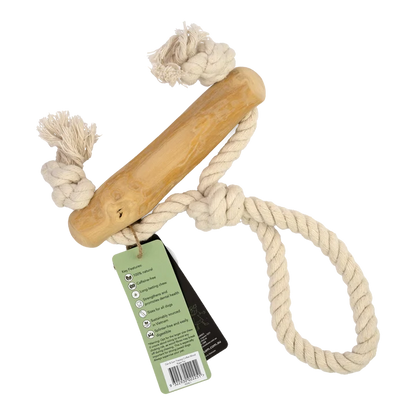 Dan and Sam Trapeze Coffee Wood Rope Toy packaging back