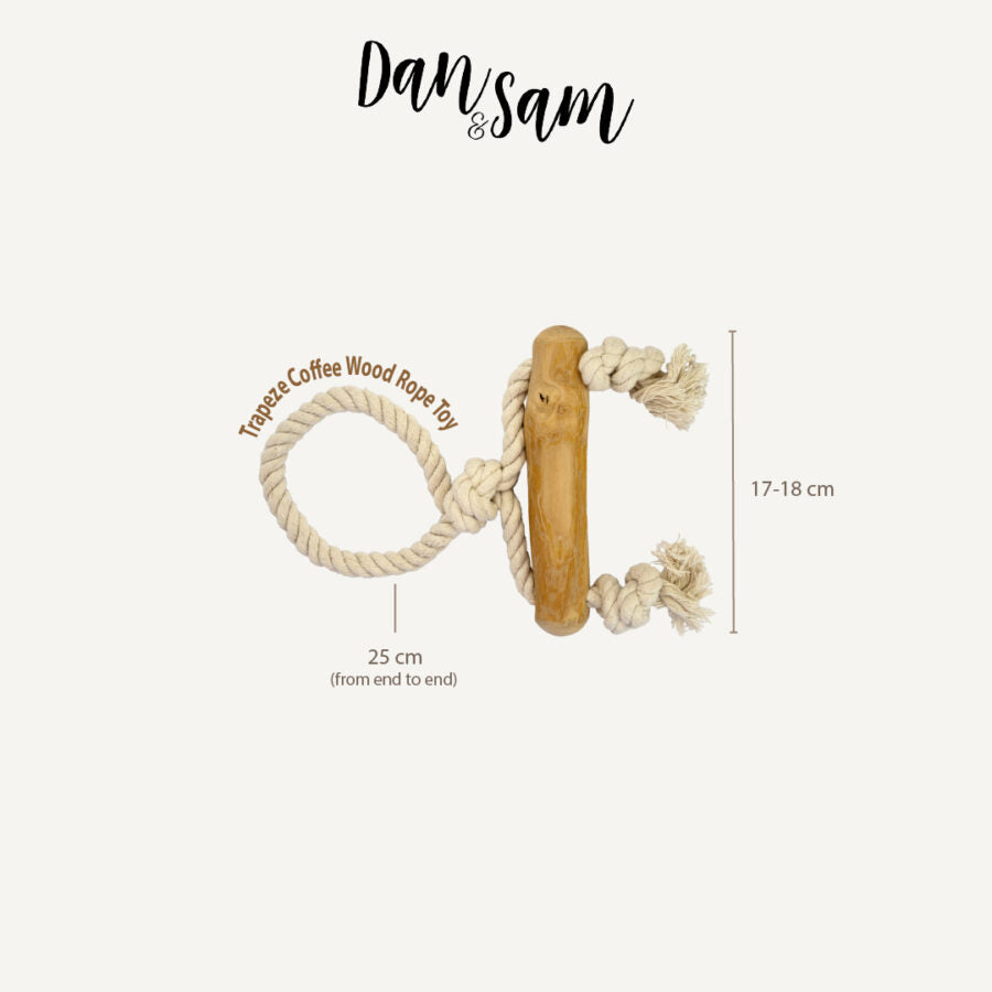 Dan and Sam Trapeze Coffee Wood Rope Toy lifestyle