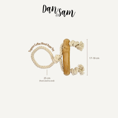 Dan and Sam Trapeze Coffee Wood Rope Toy lifestyle