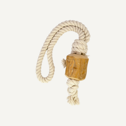 Dan and Sam Pull and Tug Coffee Wood Rope Toy for dogs
