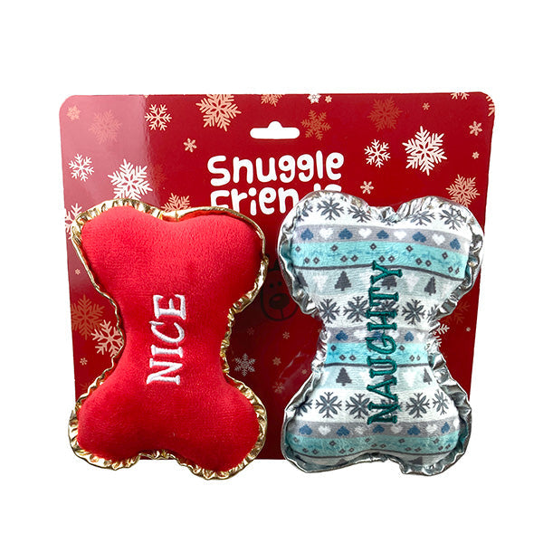 Dogs Christmas Plush Bone Set - Naughty or Nice product image 1