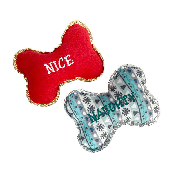 Dogs Christmas Plush Bone Set - Naughty or Nice product image 2