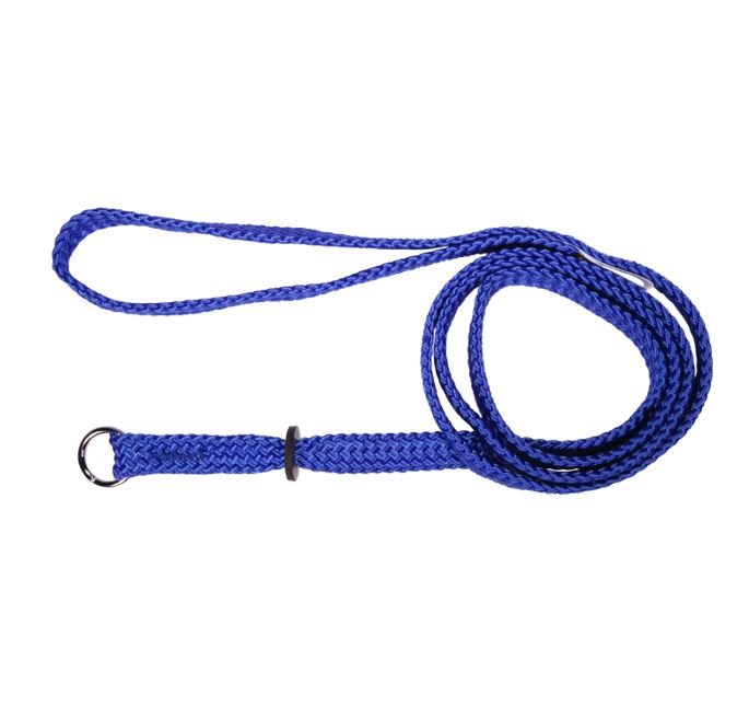 Beau Pets blue nylon single choker lead for dogs