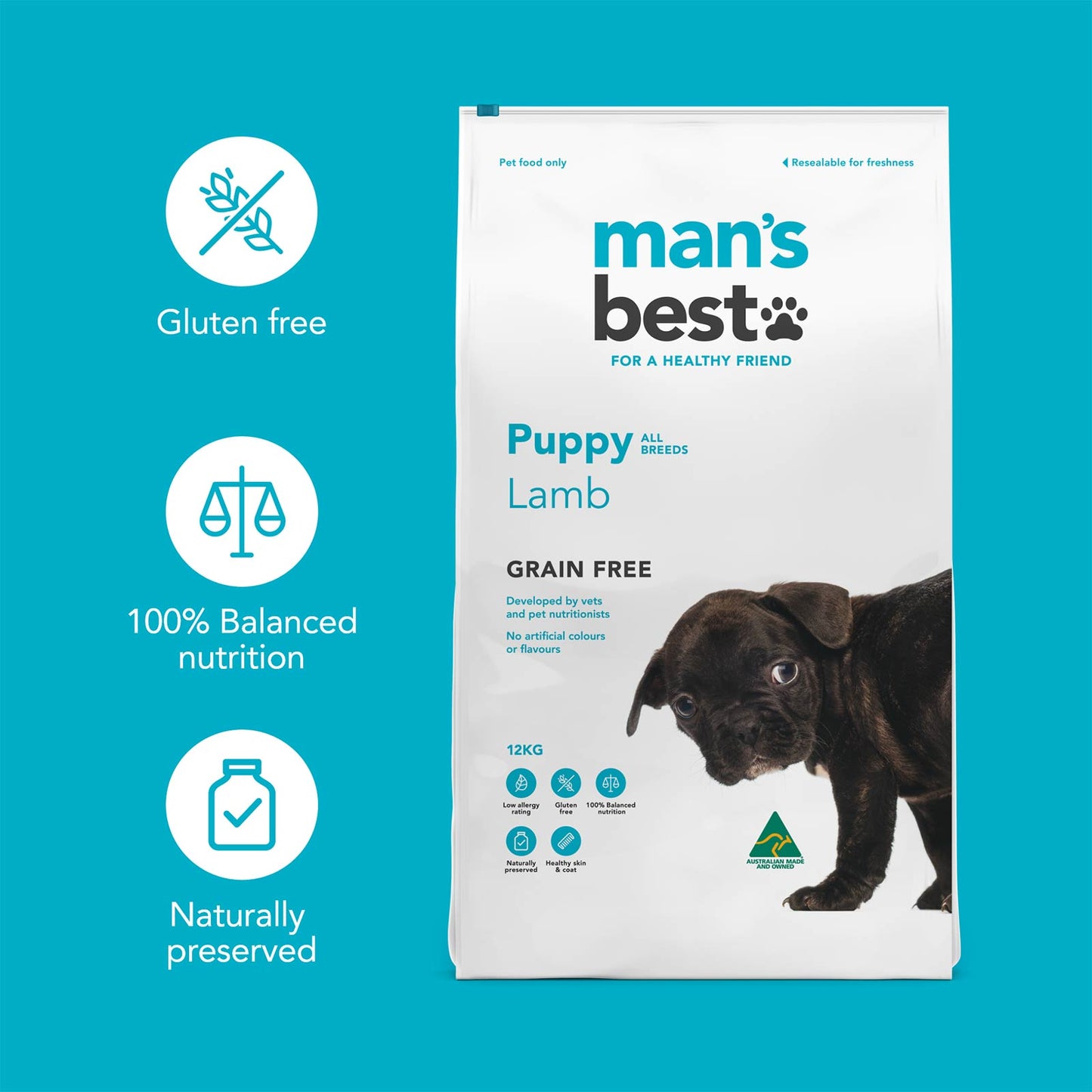 Man's Best – Puppy – GRAIN FREE – Lamb
