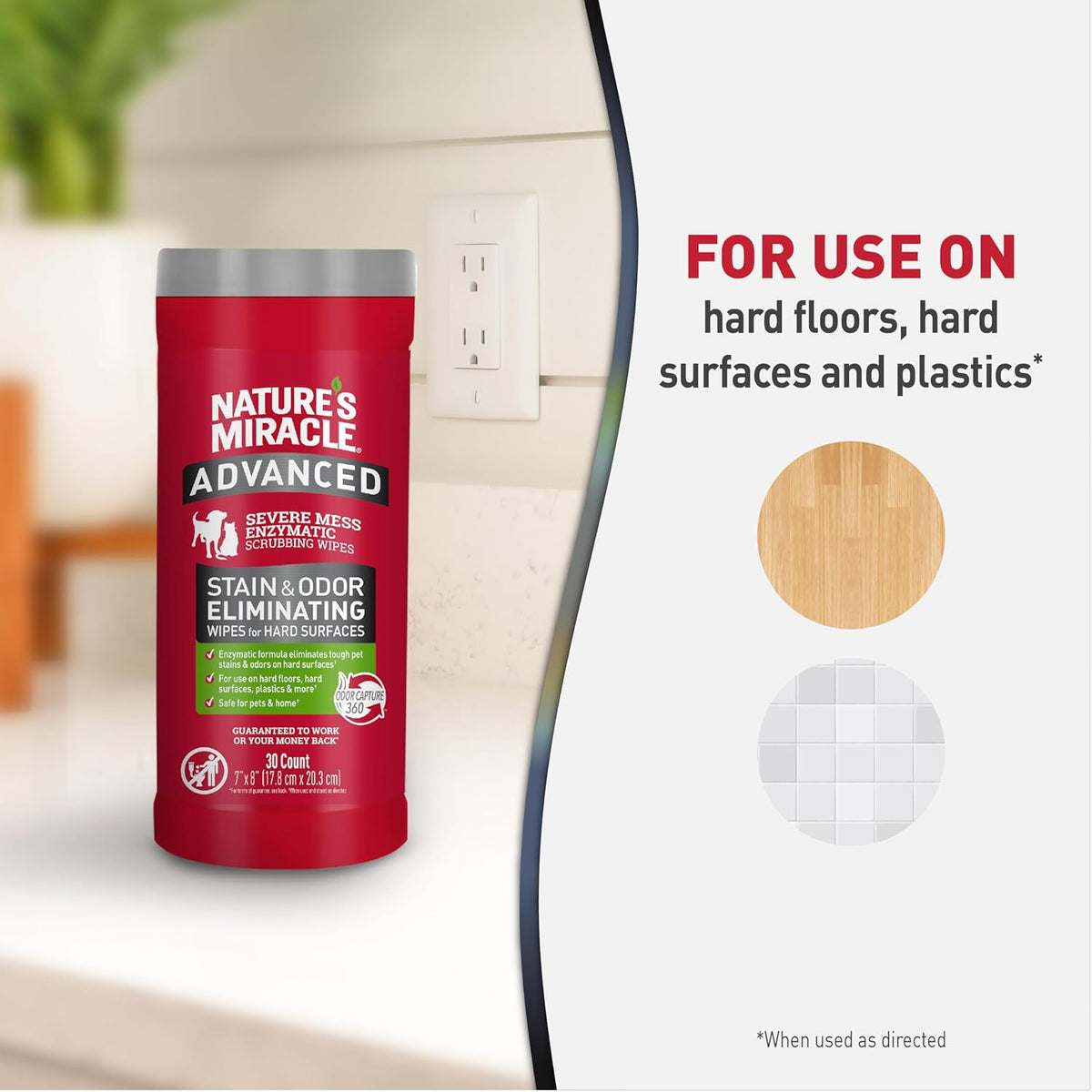 Nature's Miracle Advanced Stain & Odour Eliminating Wipes packaging photo