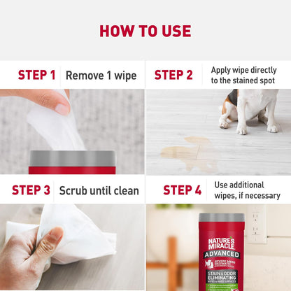 Nature's Miracle Advanced Stain & Odour Eliminating Wipes, product angle three