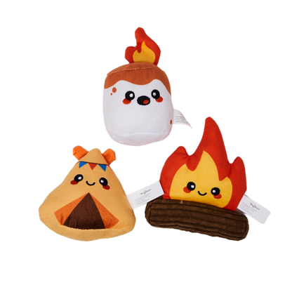 Close-up of the Hugsmart Camp Hound plush toy