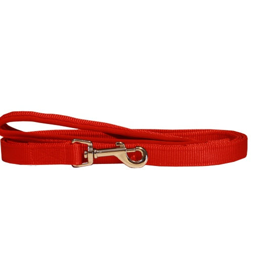 Beau Pets red nylon dog lead with neoprene handle