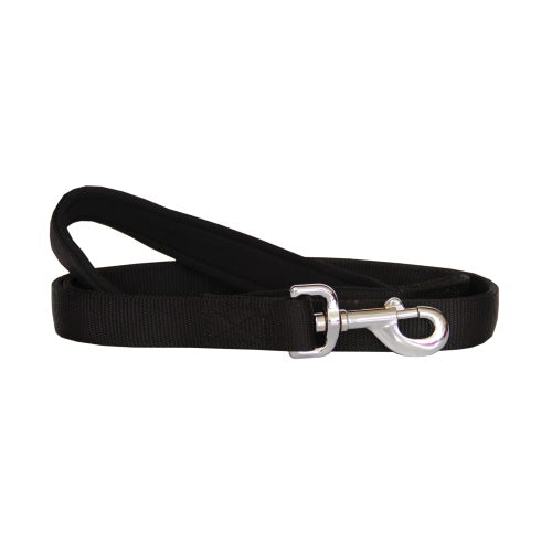 Beau Pets black nylon dog lead with neoprene handle