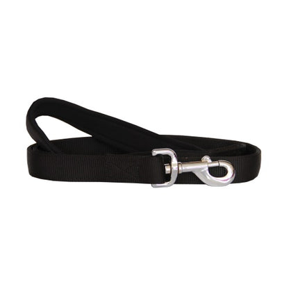 Beau Pets black nylon dog lead with neoprene handle