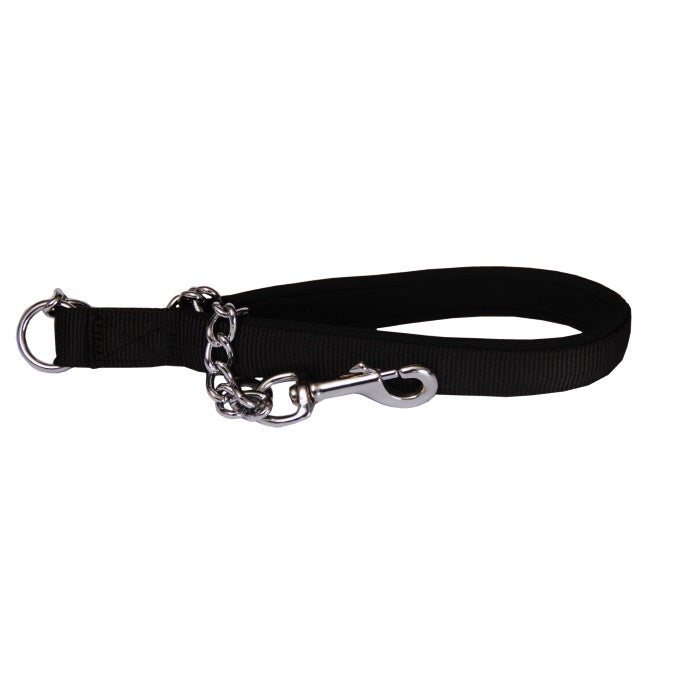 Beau Pets black chain dog lead with neoprene handle