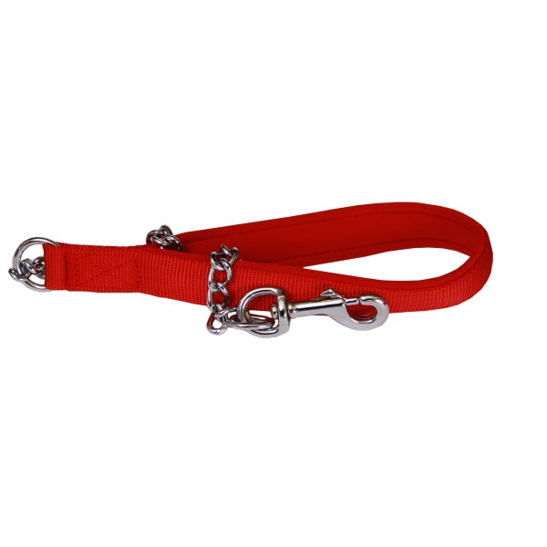 Beau Pets red chain dog lead with neoprene handle