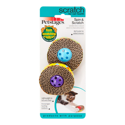Petstages Spin & Scratch cat toy, full product view