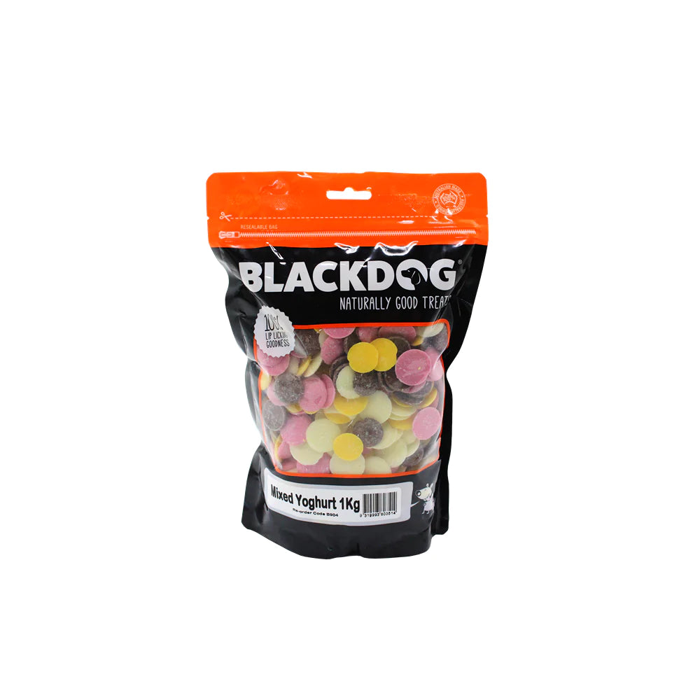 Blackdog Mixed Yoghurt Drops dog treat bag