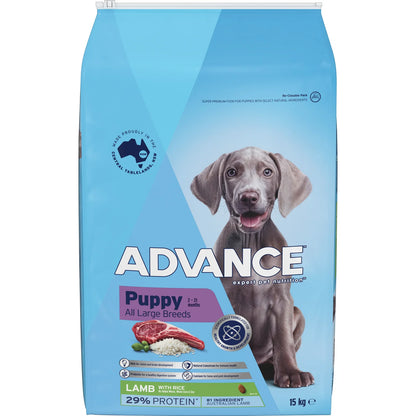 Advance Puppy Large Breed dry food composition panel
