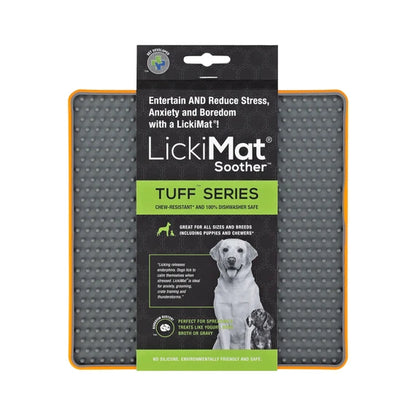 LickiMat Soother Tuff mat in orange