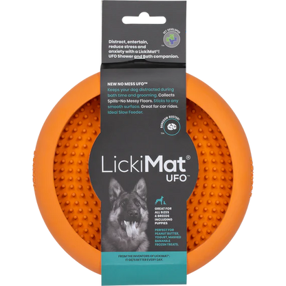LickiMat UFO in orange with label