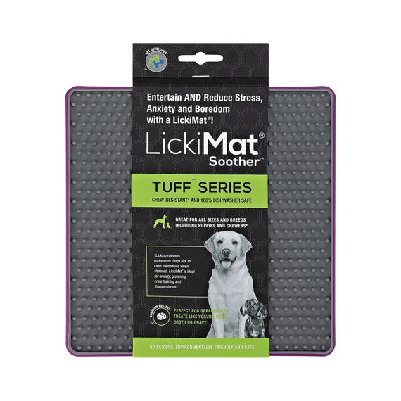 LickiMat Soother Tuff mat in purple