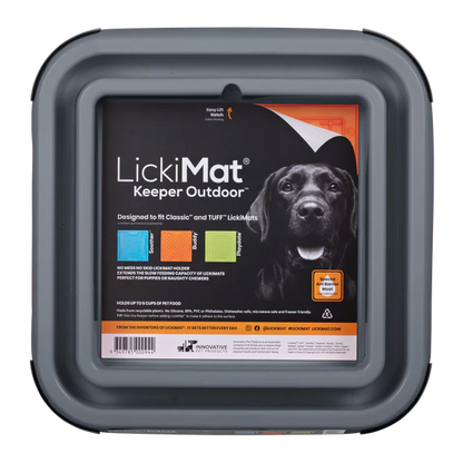 LickiMat Outdoor Keeper in grey with label