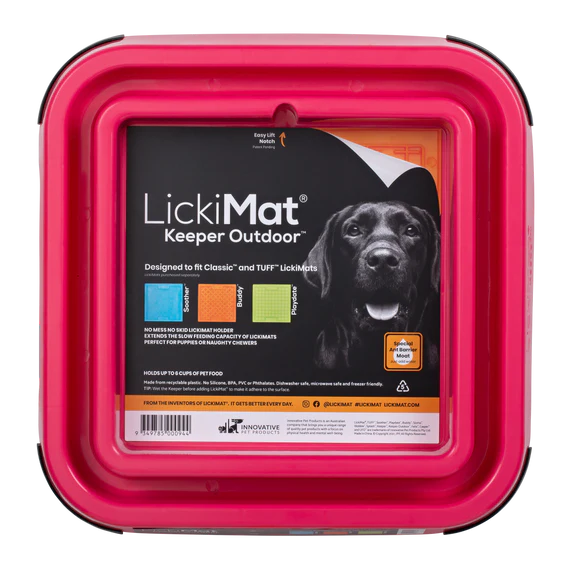 LickiMat Outdoor Keeper in pink with label