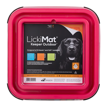 LickiMat Outdoor Keeper in pink with label