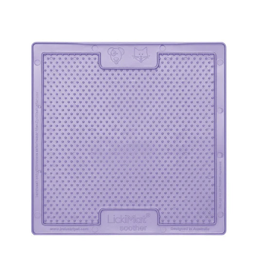 Close-up of LickiMat Pastel Soother lavender texture