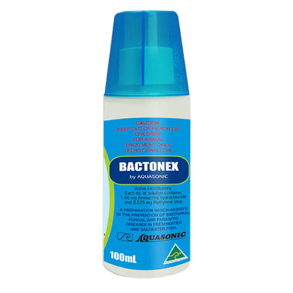 Aquasonic Bactonex 100mL bottle label